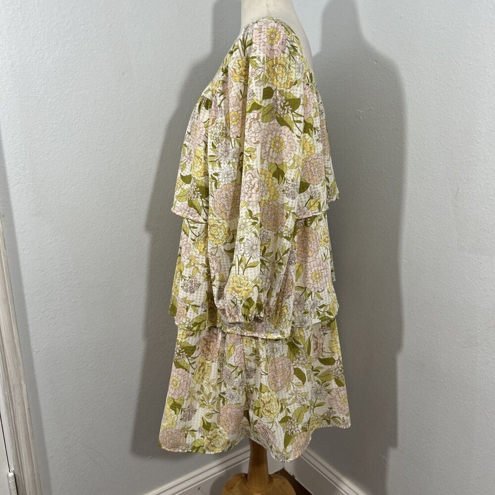 Who What Wear Dress Womens Medium Tiered Floral Cottagecore Fairy Vacation‎ - Picture 3 of 16
